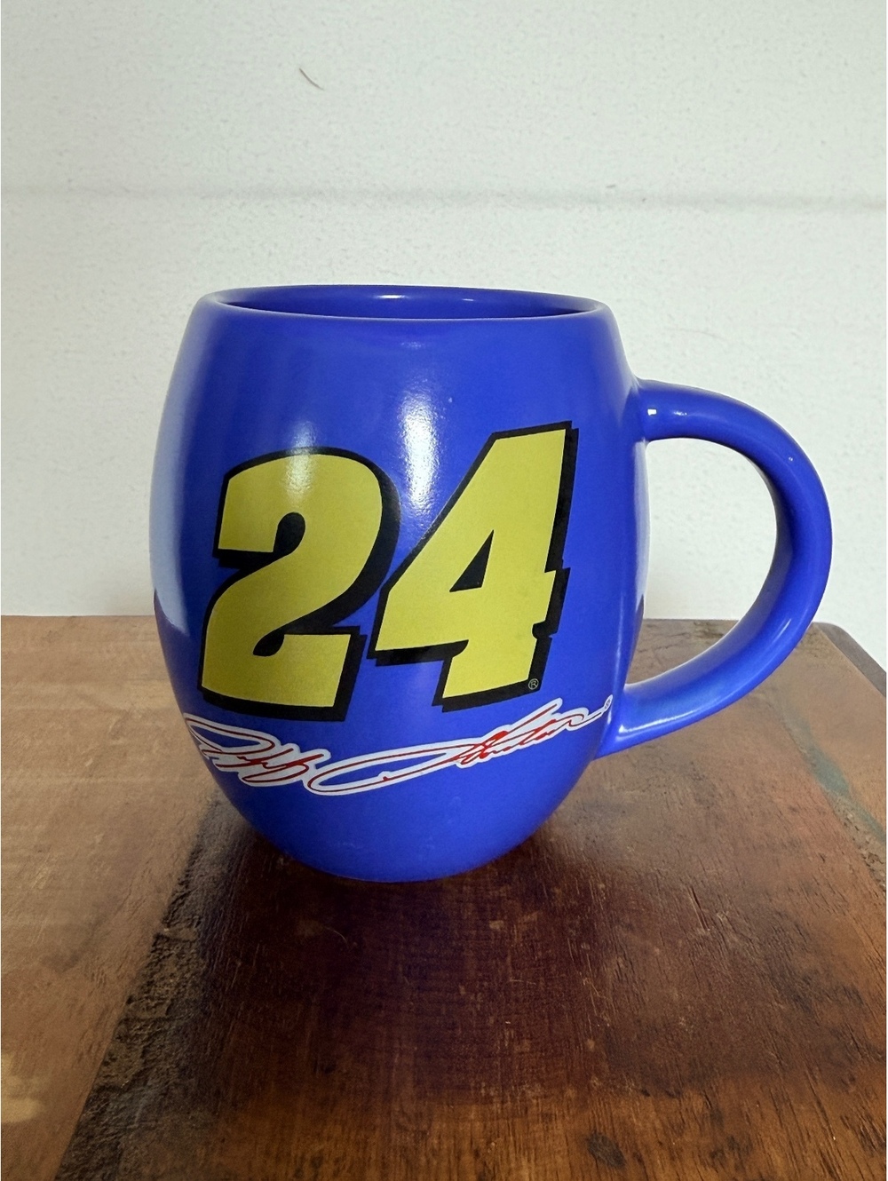 Jeff Gordon No. 24 Nascar Coffee Mug blue and yellow